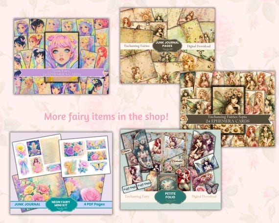 Fairy Folio | Fairy Junk Journal Kit | Spring Fairy Junk Journal Folio | Mini-Folio | Spring Folio | Shabby Chic, Fairie, Fantasy