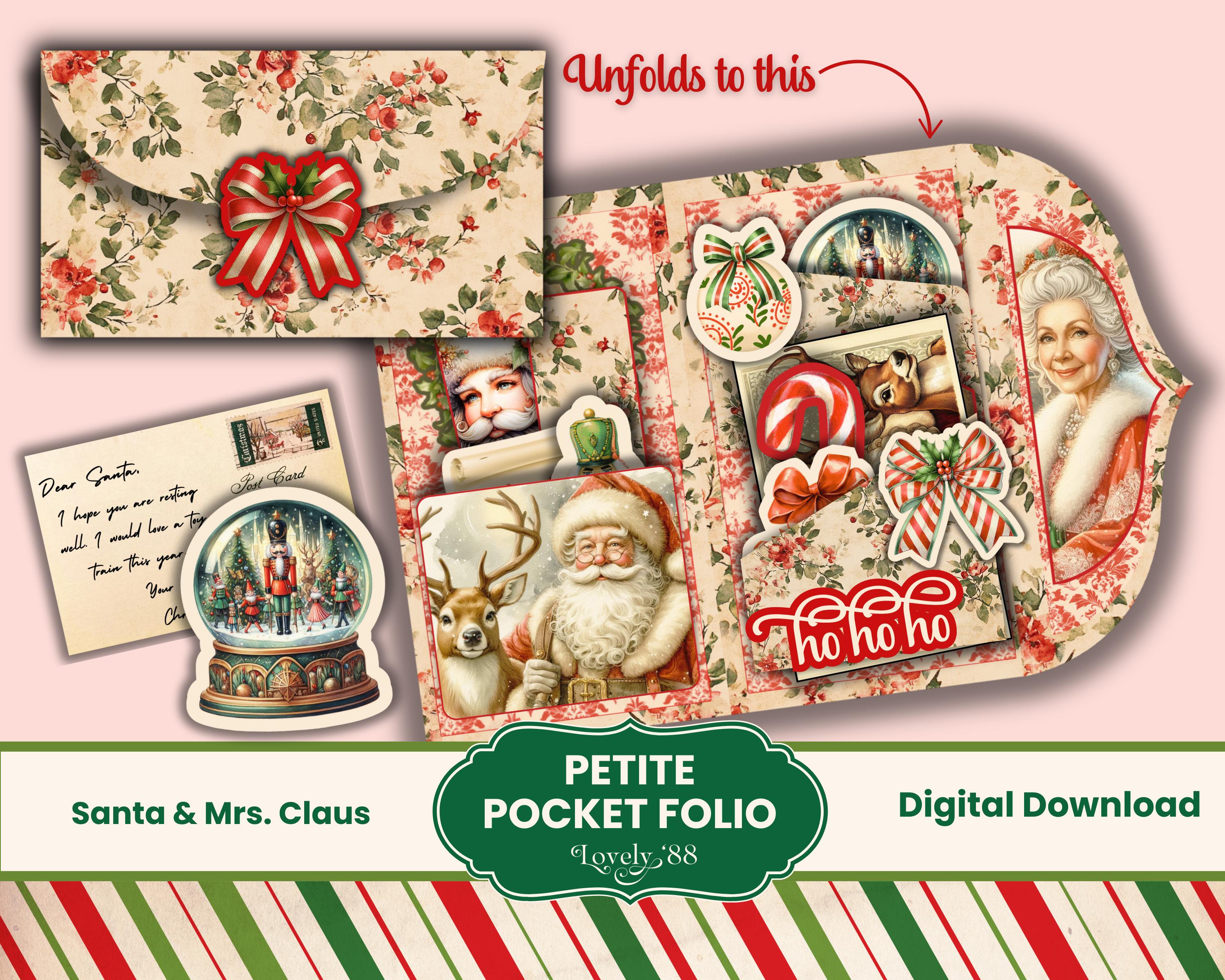Christmas Folio | Santa Junk Journal Kit | Christmas Ephemera Fussy ...