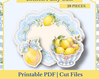 Lemon Fussy Cut Bundle | Lemon Junk Journal Ephemera | PDF, PNG, Cut Files for Scrapbooking & Collage