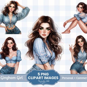 Pacote de Cliparts de Garotas de Verão | Garota Morena PNG | PNG Transparente, Scrapbooking de Diário de Lixo, Ilustração de Moda, Uso Comercial