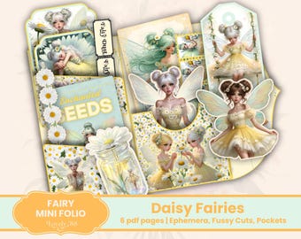 Älva-folio | Älva-skräpjournal-kit | Vårälva-skräpjournal-folio | Mini-folio | Vårfolio | Daisy-älva