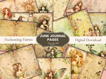 Fairy Folio | Fairy Junk Journal Kit | Enchanting Fairy Junk Journal Kit | Mini-Folio | Spring Folio | Shabby Chic, Fairie, Fantasy