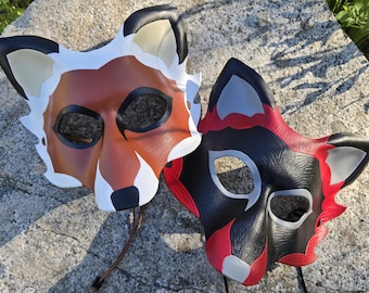 Handmade Leather Fox Mask