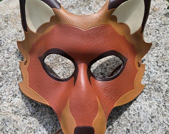 Handmade Leather Fox Mask