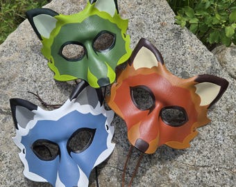 Handmade Leather Fox Mask