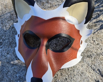 Handmade Leather Fox Mask