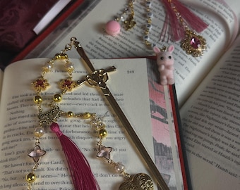 Pink Bunny Bookmark & Keychain