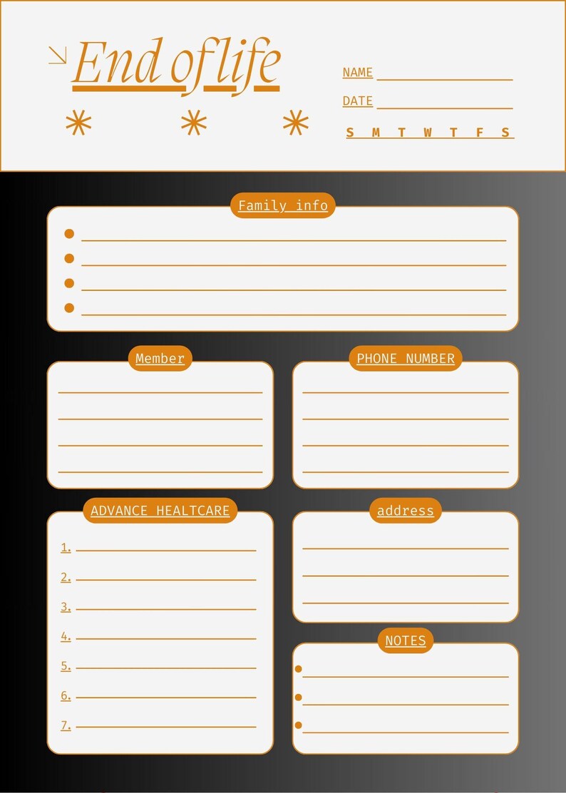 Editable End of Life Planner Printable – Legacy Binder, Emergency ...
