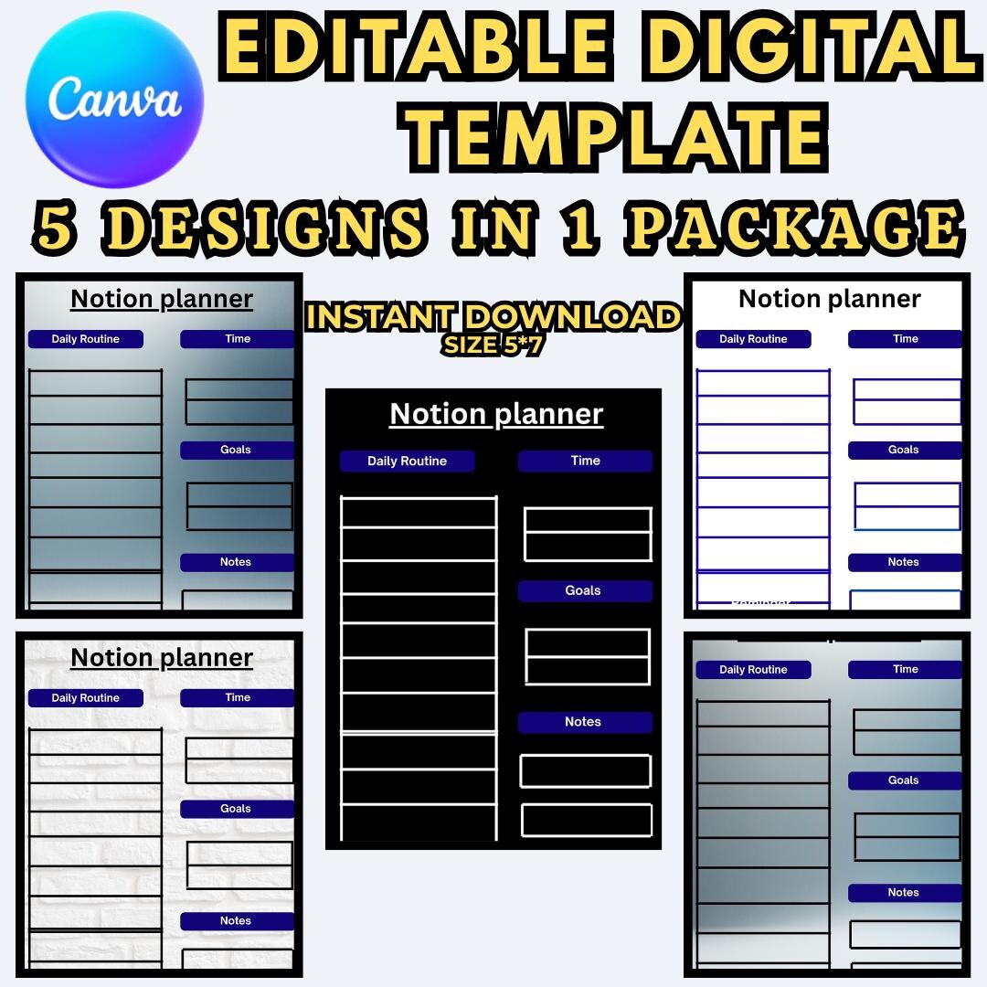 Editable Notion Planner Templates Social Media & Real Estate (digital
