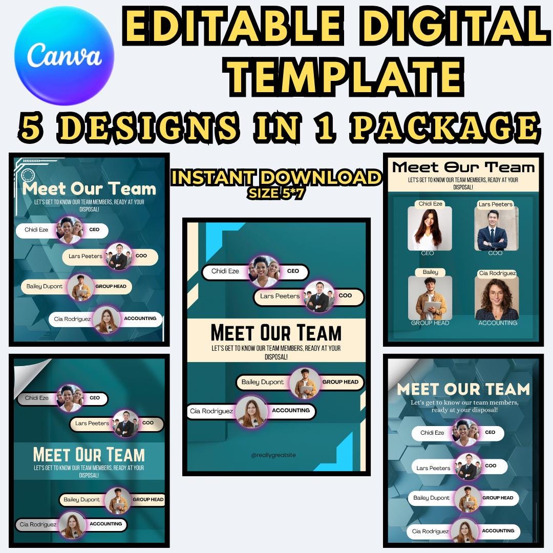 Editable Realtor Meet the Team Flyer – Canva Social Media Kit (digital ...