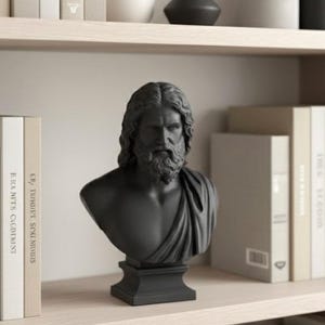 Hades Bust – Greek Mythology God Statue, Black or White 3D Printed Sculpture, Dark Classical Home Decor, Gift for Fantasy Lovers