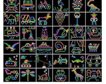 STARTER PACK #2 Paper Sheet Pattern Template Refills for Lite Brite Ultimate Classic - 36 Sheets