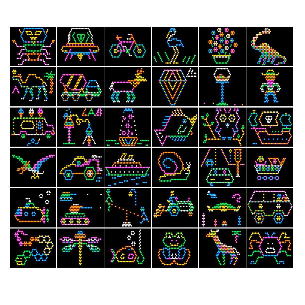 STARTER PACK #2 Paper Sheet Pattern Template Refills for Lite Brite ...