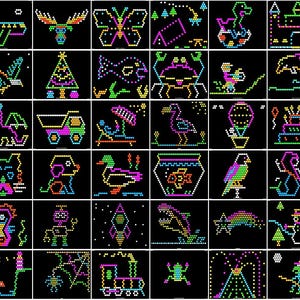 STARTER PACK Pattern Refill Paper Sheets for Lite Brite Ultimate Classic - 36 Pack