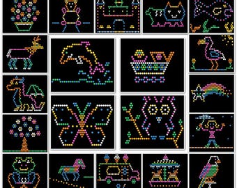 Girl Theme Paper Refill Sheet Patterns for Lite Brite Ultimate Classic - 20 Pack Templates