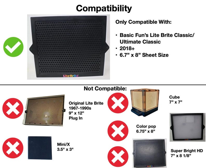 Template Pattern Refill Sheets for Basic Fun Lite Brite Ultimate Classic - 10 pack image 2