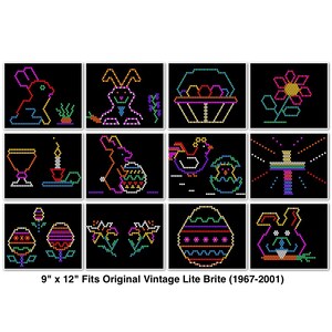 Easter Theme - Template Pattern Refill Sheets for Lite Brite - 12 Pack 9" x 12"