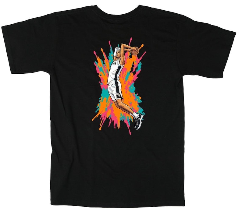 Victor Wembanyama Spurs Spray Paint Shirt T-Shirt image 1
