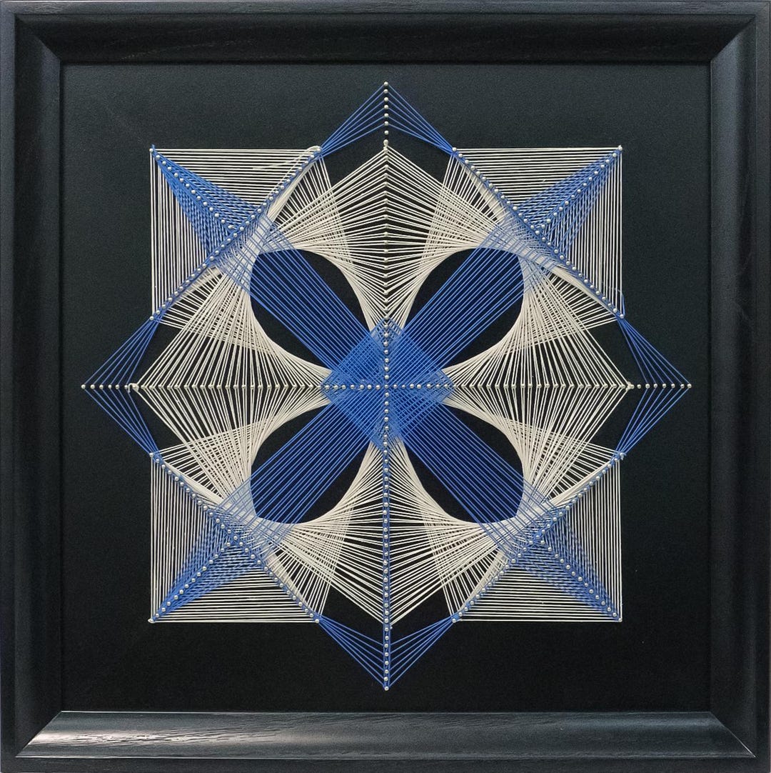Designer Decor Handmade String Art : Frozen Bloom Geometric Wall Decor ...