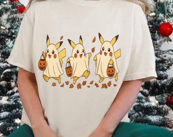 Retro Pikachu Ghost Halloween Shirt Sweatshirt Baby Toddler,Pikachu Halloween Hoodie,Pikachu Shirt,Pikachu Sweater,Pikachu Halloween Shirt