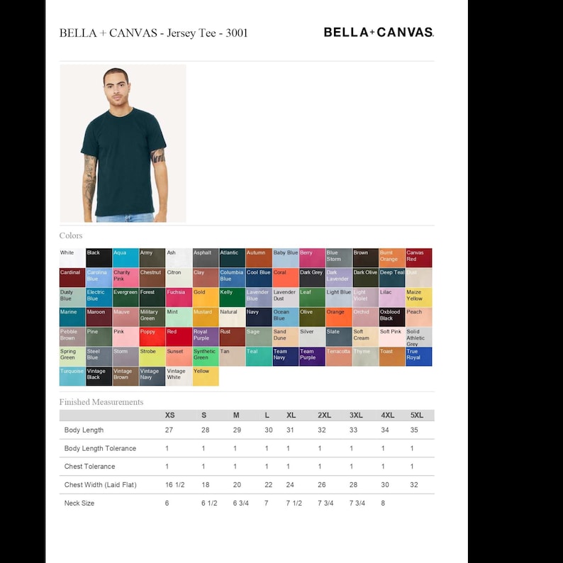 The image is a collage of various images, including a man in a green t-shirt and a color swatch of different colored t-shirts.