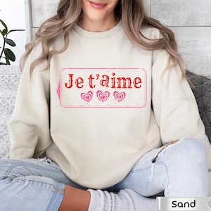Je T'aime Shirt,Valentines Day Gift,French Valentine Sweater,Gift Shirt for Baby onesie Toddler Youth,cute shirt for kids,je taime my child