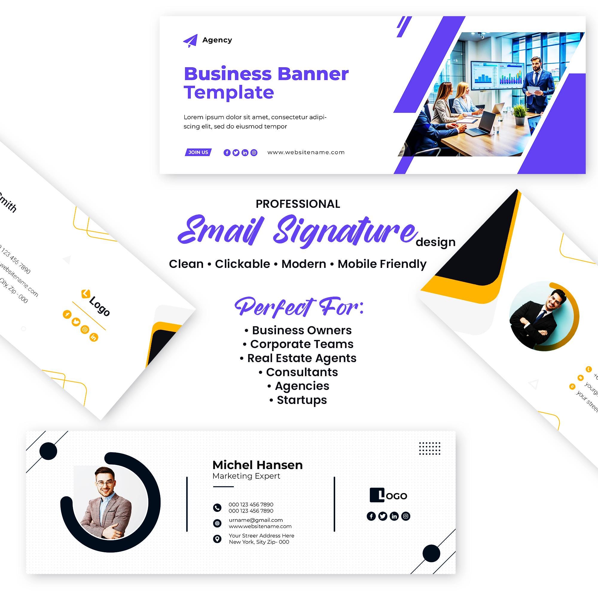 HTML Email Signature Template |clickable Email Signature Template ...