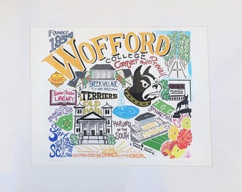 Limited Edition Wofford College Art Print, 11x14