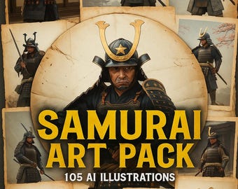 Samurai Images Bundle – 105 AI Comic Style Pictures | Epic Warrior Art | Digital Download Pack