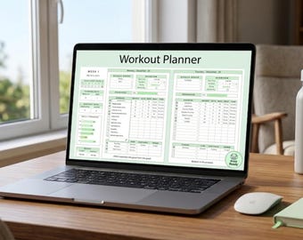 Workout Planner Google Sheets | Fitness Tracker & Exercise Log for Gym Home