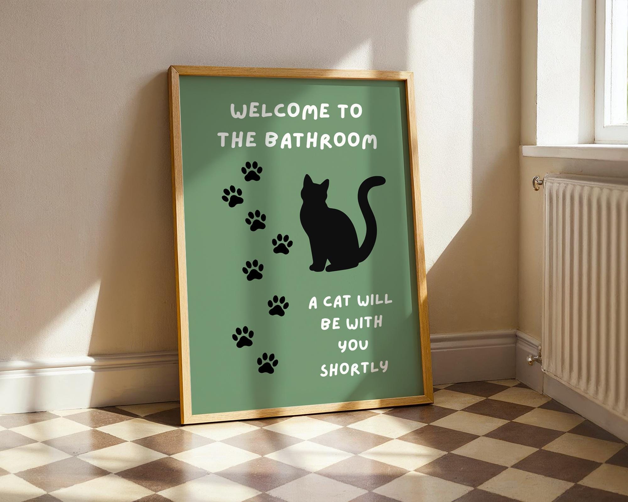 Funny Bathroom Poster, Cat Lover Decor,bathroom Quote Print, Trendy ...