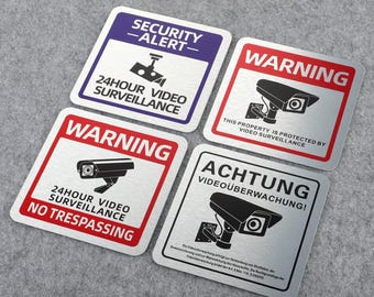 Video Surveillance Warning Sign, Security Camera CCTV Sign, Weatherproof Outdoor Security Notice for Home & Business
