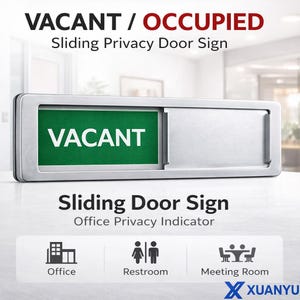 Office Restroom Sliding Sign - Privacy Indicator for Meeting Rooms