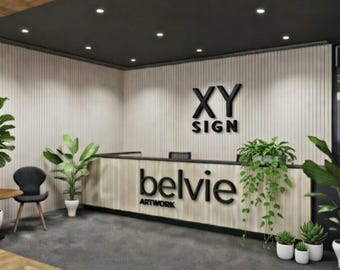 Custom 3D Acrylic Company Logo Sign for Office Reception Wall