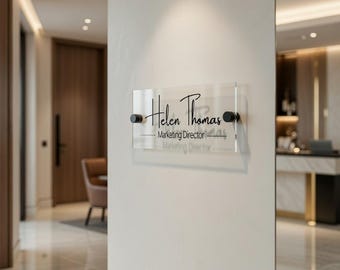 Custom Acrylic Name Sign for Office, Executive Business Wall Plate