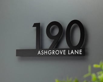 Modern Acrylic House Number Sign, Custom Address Plaque for Home, Outdoor Wall & Front Door, Personalized House Numbers