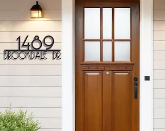Custom House Number Sign, Personalized Metal Address Plaque, Modern Street Address Sign for Home, Outdoor House Numbers
