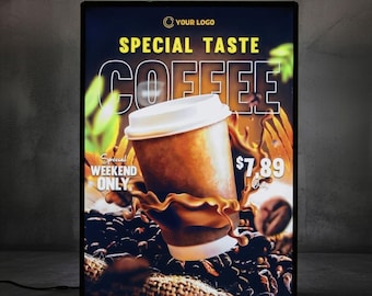 Custom LED Light Box Sign | Ultra Thin Backlit Restaurant Menu Display | Illuminated Wall Decor