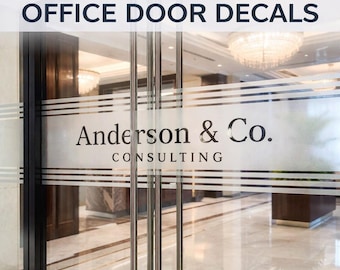 Elegant Glass Name Plaque | Custom Frosted Vinyl Decal for Office