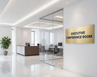 Custom Aluminum Office Sign | 3D Brushed Metal Business Logo Plaque