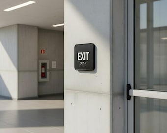 Acrylic Wall Plaque | ADA Compliant Exit Sign with Braille & Raised Letters