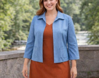 Patrón de costura de chaqueta de talla grande en PDF / Chaqueta de mujer con curvas / Tallas 44-52