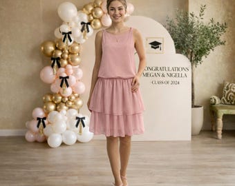 Patrón de costura en PDF para vestido de graduación con volantes / Conjunto para fiesta de verano / Descarga instantánea