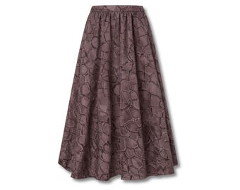 Patrón de costura en PDF para falda maxi / Falda fruncida de talle alto / Descarga instantánea