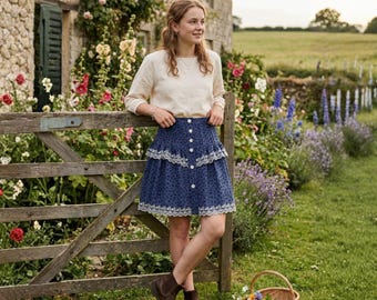 Patrón de costura en PDF: Minifalda con volantes estilo campestre / Descarga instantánea A4 / Tallas 34–42
