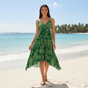 flowy red dress Turquoise Hanky Hem Dress – Momiandme main image 1