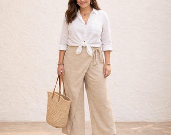 Patrón de costura de falda pantalón de talla grande en PDF / Falda pantalón cruzada / Apto para curvas / Tallas 44-52