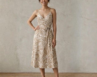 Patrón de costura en PDF para vestido cruzado / Vestido midi de verano / Descarga instantánea