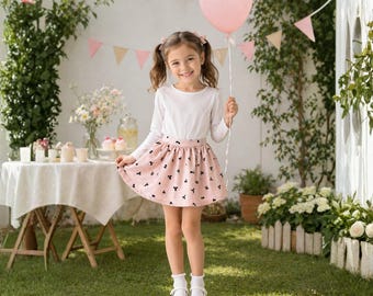 Girls Skirt Sewing Pattern PDF | Pleated Kids Skirt | Elastic Waist