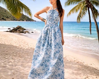 Patrón de costura en PDF para vestido largo de verano para mujer / Descarga instantánea